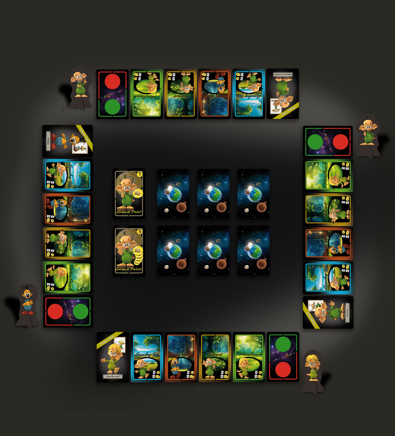 Planet of the Gnumies - Card Game setup