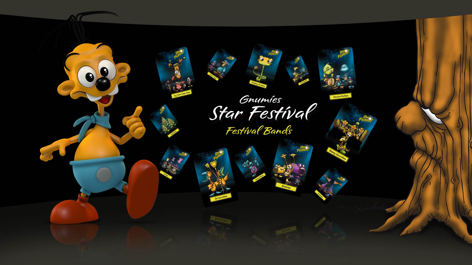 Gnumies Star Festival board game the bands
